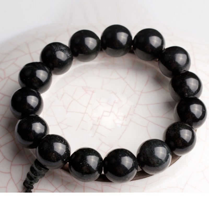 墨玉圆珠手链手串,蛇纹石玉手串,黑包公手串,陨石手串 96.jpeg