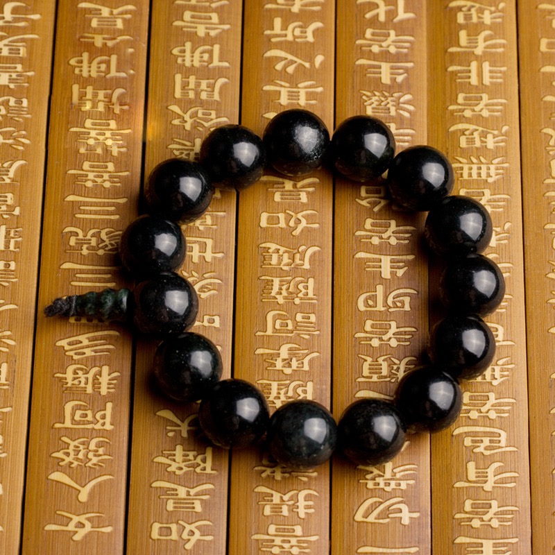 墨玉圆珠手链手串,蛇纹石玉手串,黑包公手串,陨石手串 102.jpeg