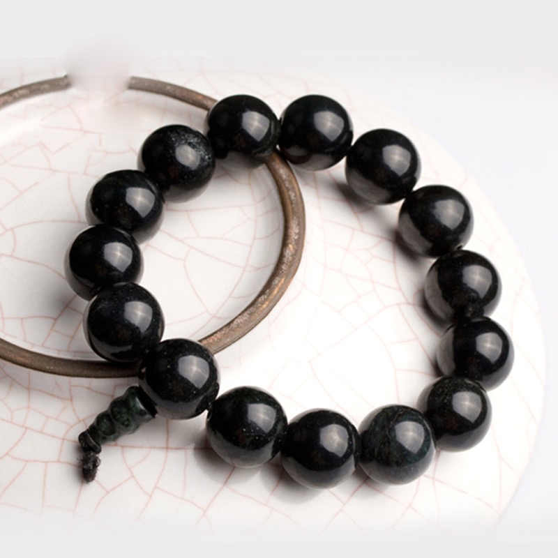 墨玉圆珠手链手串,蛇纹石玉手串,黑包公手串,陨石手串 99.jpeg