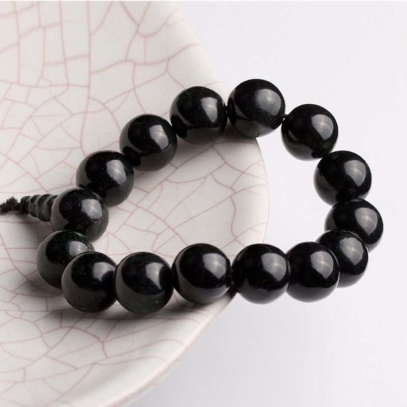 墨玉圆珠手链手串,蛇纹石玉手串,黑包公手串,陨石手串100.jpeg