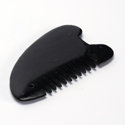 墨玉梳子/刮痧板，蛇纹石玉梳子，陨石梳子，药王石梳子定制加工，南阳一心玉器有限公司