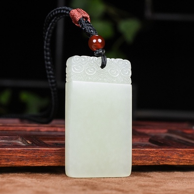 和田白玉平安牌,白玉吊坠,青玉吊坠,天然和田玉吊坠,碧玉吊坠,定制加工