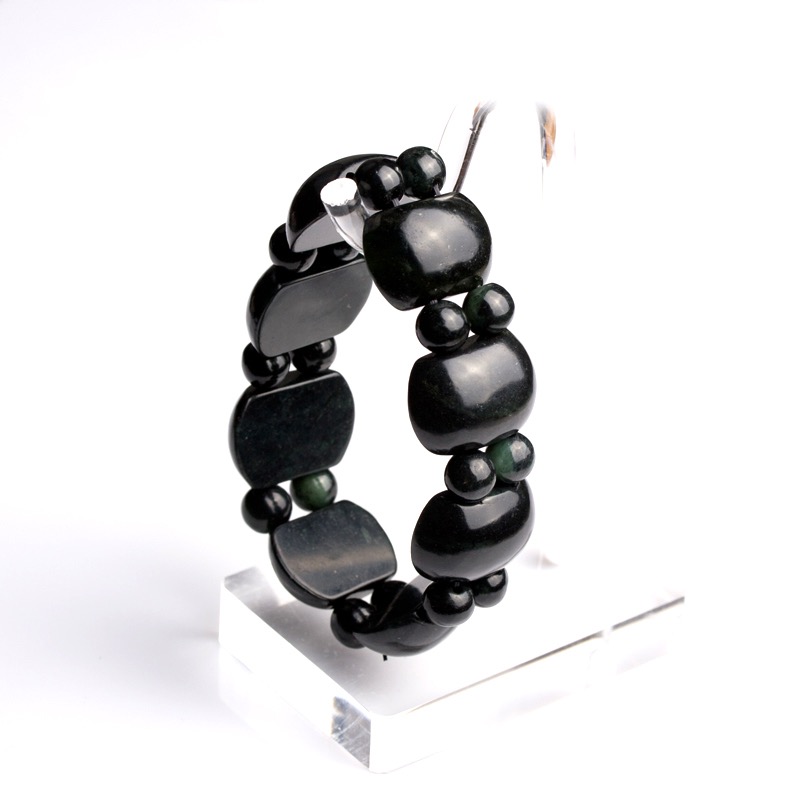 墨玉椭圆片手串手链蛇纹石玉手串药王石手链墨绿玉手串陨石手链定制加工 114.jpeg