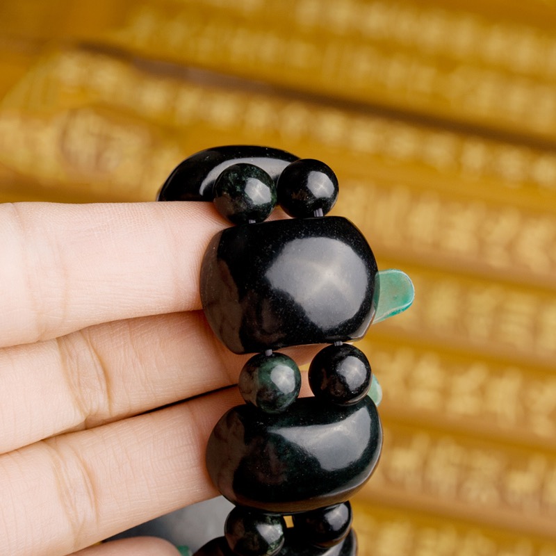 墨玉椭圆片手串手链蛇纹石玉手串药王石手链墨绿玉手串陨石手链定制加工 117.jpeg