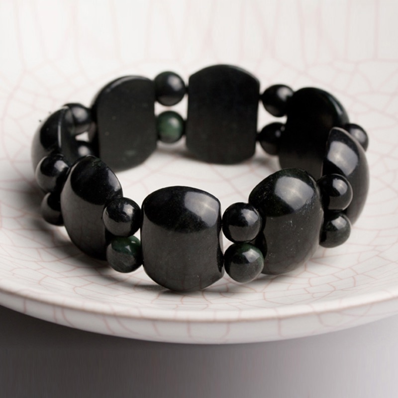 墨玉椭圆片手串手链蛇纹石玉手串药王石手链墨绿玉手串陨石手链定制加工121.jpeg