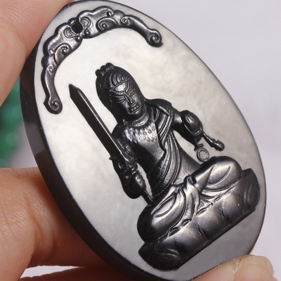 墨玉八大守护神玉坠，药王石吊坠等定制加工，南阳一心玉器有限公司